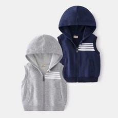 歐寶唄 兒童背心 男童馬甲連帽秋款外穿百搭新款韓版帥氣兒童坎肩背心百搭馬甲