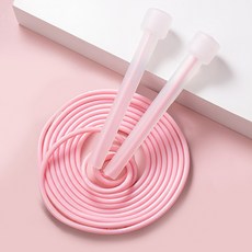 투명 핸들 와이어 스피드 줄넘기 다이어트, 1개, 핑크