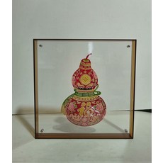 皮影 葫蘆 福祿 牛皮雕刻手工上色新中式皮影掛畫, 如圖所示, 1個