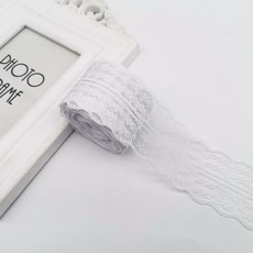 레이스천 밑단 원단 부자재 리본끈 4.5cm 10M, 1개, 24#화이트