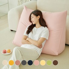 플랫화이트 솜중량 UP 목까지 받쳐주는 방수 빵빵한 삼각등받이 쿠션, 베이비핑크