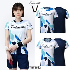 테크니스트 배드민턴 남성 여성 티셔츠 반팔 상의 화이트 민트 블루 TNT5582