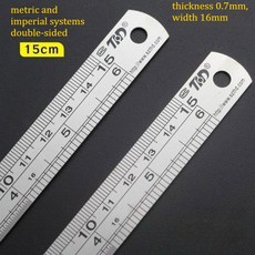 2PCS 두꺼운 15CM 40CM 규모 39 인치 눈금자 스틸 스테인레스 사무 학교 영국, 15cm 2pcs