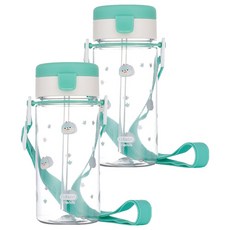 에디슨 프렌즈 흘림방지 에코젠 빨대컵, 350ml, 2개, 공룡에디노