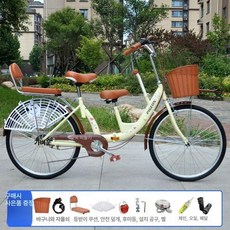 가족 자전거 유아동반자전거 산책 다인승 1개 유아동반, 옐로우단속형등받이형전륜타이어, 1cm