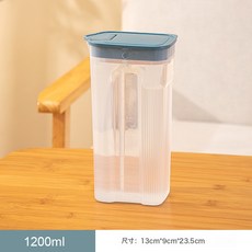 家用冰箱冷水壺大容量水果茶扎壺塑料食品級耐高溫涼水杯涼水壺, 1個, 藍色:如圖, 1L