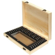 나무 동전 캡슐 홀더 케이스 자물쇠가 달린 보관함 지폐 수집 수집가 주최자 기념 전시