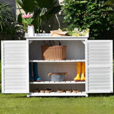 야외 캐비닛 조립식 창고 농기구 간이 보관함 수납장, 흰색 (길이870x폭450x높이920mm)