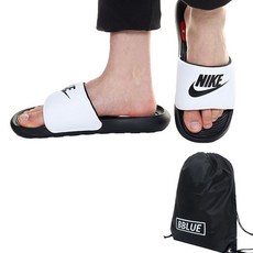 NIKE Victori One Slide拖鞋 CN9675-005+束口袋, 290, 白+黑