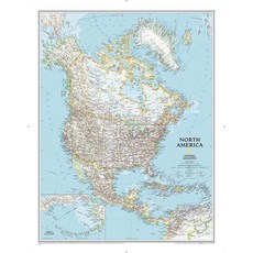 National GeoGRAPHIC 그래픽 North America Wall Map - CLASSIC 클래식 (23.5 x 30.25 in) (National Reference