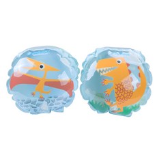 Swimava G4 恐龍兒童游泳臂圈，正版公司貨，安全無毒材質，加寬設計，游泳必備, 1個, 藍色