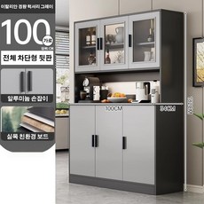 Tixpra거실 다용도 찬장 와인장 일체형 벽면 높은 찬장 디자인 다층 수납 수납 심플 가정용 대용량 벽장 시각화 찬장 문폐쇄 방진, 그레이