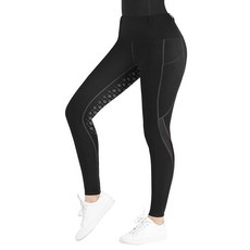 Harrison Howard 여성용 풀 시트 라이딩 타이츠 액티브 실리콘 그립 메시 승마 바지 여성용 타원형 화이트