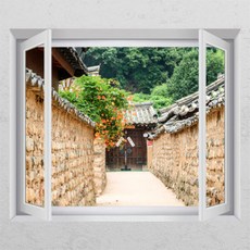 ck811-돌담길따라_창문그림액자, F타입-러블리베이지