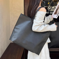 에코로버 지퍼형 부직포 토트백 장바구니 특대형, 1개, 블랙