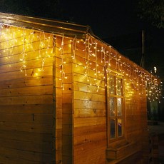 크리스마스 LED 24V 고드름 전구 호텔식 무드 캠핑 줄조명 파이라이트, 웜색, 3개