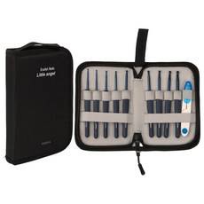 앙플러스 프리미엄 뜨개질 코바늘 파우치 세트, 1개, Black