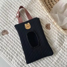 紙巾袋濕紙巾收納袋可愛韓國系列濕紙巾套推車紙巾袋臺灣出貨, 黑色老虎, 1個