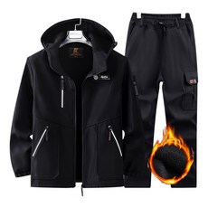 ANYOU 겨울 남자 방한복 방풍 방수 기모 상하의 세트 아웃도어 따듯한 보온 작업복 AW-04