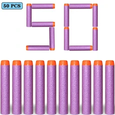 Nerf 소프트 총알 다트용 라운드 헤드 리필 스폰지 어린이 장난감 N 스트라이크 블라스터용 탄약 7.2cm 100, 03 50 PCS Purple