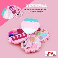 兒童化妝手提包 公主彩妝盒玩具套裝：仿真化妝檯，家家酒角色扮演，女孩生日禮物，親子互動首選, 1個, 甜蜜草莓美妝盒68825