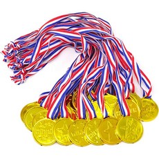 장식 기념품 기념주화 수집화폐 수집품 트로피 메달 10/20pcs 플라스틱 골드 우승자 상 파티 호의 스포츠 학교 경쟁 클래스 보상 Pinata 필러 카니발, [01] 10pcs