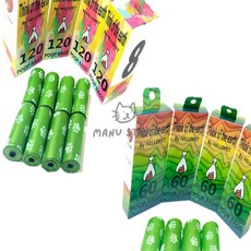 [오마누] 반려견배변처리 배변정리봉투 배변수거비닐 배변처리비닐, 헬로펫 배변봉투 4롤 1개입