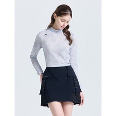 챌린저 여성 여름 쉬 셔링 모크넥 베이스 편안한 레이어 (아이스그레이)