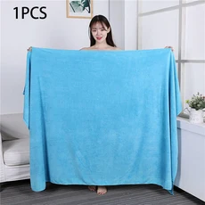 쿠쿠스토어 대형 사이즈 180x200cm 두꺼워지는 미실 목욕 타올 속건성 부드러운 피부 친화적인 비 흘리기, 04 Lake Blue
