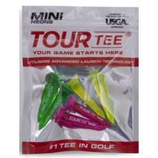 TOUTEE Pro加碼高爾夫球台組，便攜式揮桿練習，附贈限量球梯，提升擊球準度, 霓虹短Tee（6支）