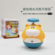 大象水車浴室嬰兒戲水玩具, 噴水不倒翁黃河馬, 1個