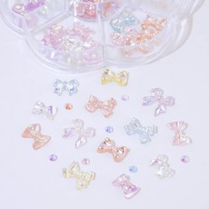 네일스토어 리본 네일파츠 7종세트-18 오로라 얼음네일, 1개, 파스텔믹스