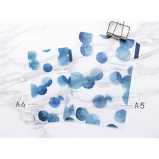 【CHL】韓國 原創 A5 A6 彩色印刷 活頁分隔頁 PVC 磨砂 半透明款 霧面分隔頁 質感分隔頁 簡約分隔頁, 1個, A6水彩款