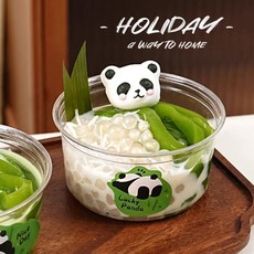 一次性PET冰粉碗 水果撈甜品碗 400毫升附蓋勺, 1個, 360毫升,高透碗 不含蓋 十套