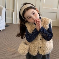 女童毛毛馬甲2025秋冬季新款寶寶加厚保暖背心男女童純色洋氣坎肩 新竹出貨