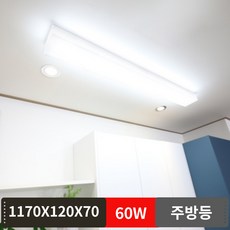 주방 식탁 모던디자인 밝은 60와트 2등 LED 주방등 주방등기구 교체