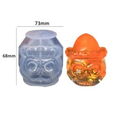 대형 해골 모양의 실리콘 양초 금형 에폭시 금형 수제 비누 아이스 큐브 금형 할로윈 홈 인테리어 식품 학년, E, 1개