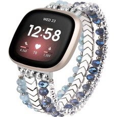 여성용 Fitbit Versa 3/Versa 4 밴드/Fitbit Sense/Sense 2 밴드와 호환되는 MOFREE 팔찌, Blue