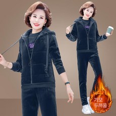 여성 벨벳 트레이닝 세트 여자 벨로아 츄리닝 셋업 회색 크롭 그레이