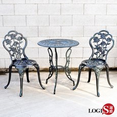 LOGIS 復古鑄鋁庭園桌椅 UT-2W, 1個, 1桌2椅(青銅)