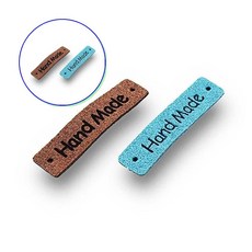 쌍문상회 지금 필요한 핸드메이드라벨 끈 인조가죽 라벨 핸드메이드 커피색 장식 빈티지 네임 트 가죽 부자재 가방 라벨소품 31872EA, 본상품