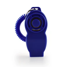 다채로운 손목밴드가 포함된 애완동물 훈련 클리커 및 휘슬 2-in-1, 02 blue