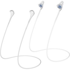 Hearprotek 2pcs 이어플러그 커넥터 코드 랜야드 교체 가능한 이어플러그용 실리콘 콘서트 이어플러그와 호환 가능, White