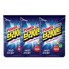 브라이트 파워 소다버블 세제 3kg 가루세제 세탁세제, 3개