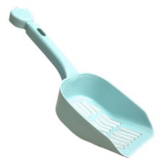 粉彩貓頭鷹貓砂鏟 加大貓砂專用鏟 快速漏砂, 1個, 有喵病 粉彩貓頭貓砂鏟-藍