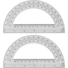 Zonon 15.2cm6인치 플라스틱 각도기 수학 2개 180도 각도 측정 기하학 교실 어린이 학생 학교 사무실 용품용 반투명 브라운 247894, 회색