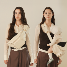 미카 허그 슬링 백 아기띠 힙시트 국민 베이비 캐리어 벨트 가방 휴대용 임신선물, 아이보리