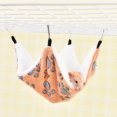 寵物窩 小型 寵物吊牀 倉鼠吊牀 懸掛式寵物安睡袋 跨境分銷批發, 1個, 棕色爪印【單層】