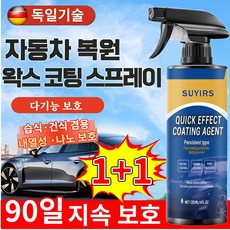 1+1 독일 자동차 복원 및 왁스 코팅 스프레이 자동차 코팅제 광택제 발수코팅제 실리콘 스프레이 플라스틱복원제 차량 자동차 광택 코팅제, 2개, 120ml