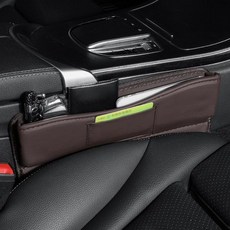 차량용 사이드포켓 PU가죽 틈새 수납 깔끔 정리 편리한수납, 브라운, 1개